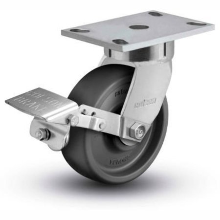 COLSON Colson® 6 Series Swivel Plate Caster 6.06289.8P5.EN BRK1 Elastomer With Brake 6" Dia. 1100 Lb. 6.06289.8P5.EN BRK1